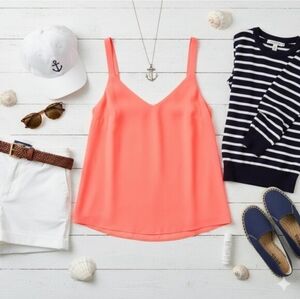 Lilly Pulitzer Coral Pink Nadia V-Neck Tank Top Camisole Women's Size Large